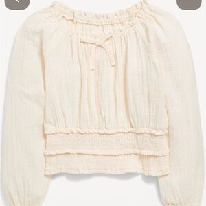 Old Navy girls smocked long sleeve top